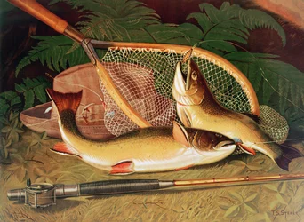 Still Life with a Salmon Trout, a Rod and a Net